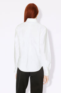 Boke Flower embroidered slim-fit shirt - White