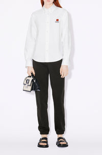Boke Flower embroidered slim-fit shirt - White