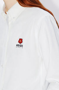 Boke Flower embroidered slim-fit shirt - White