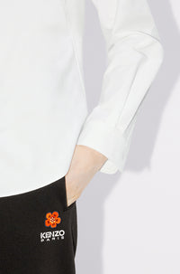 Boke Flower embroidered slim-fit shirt - White