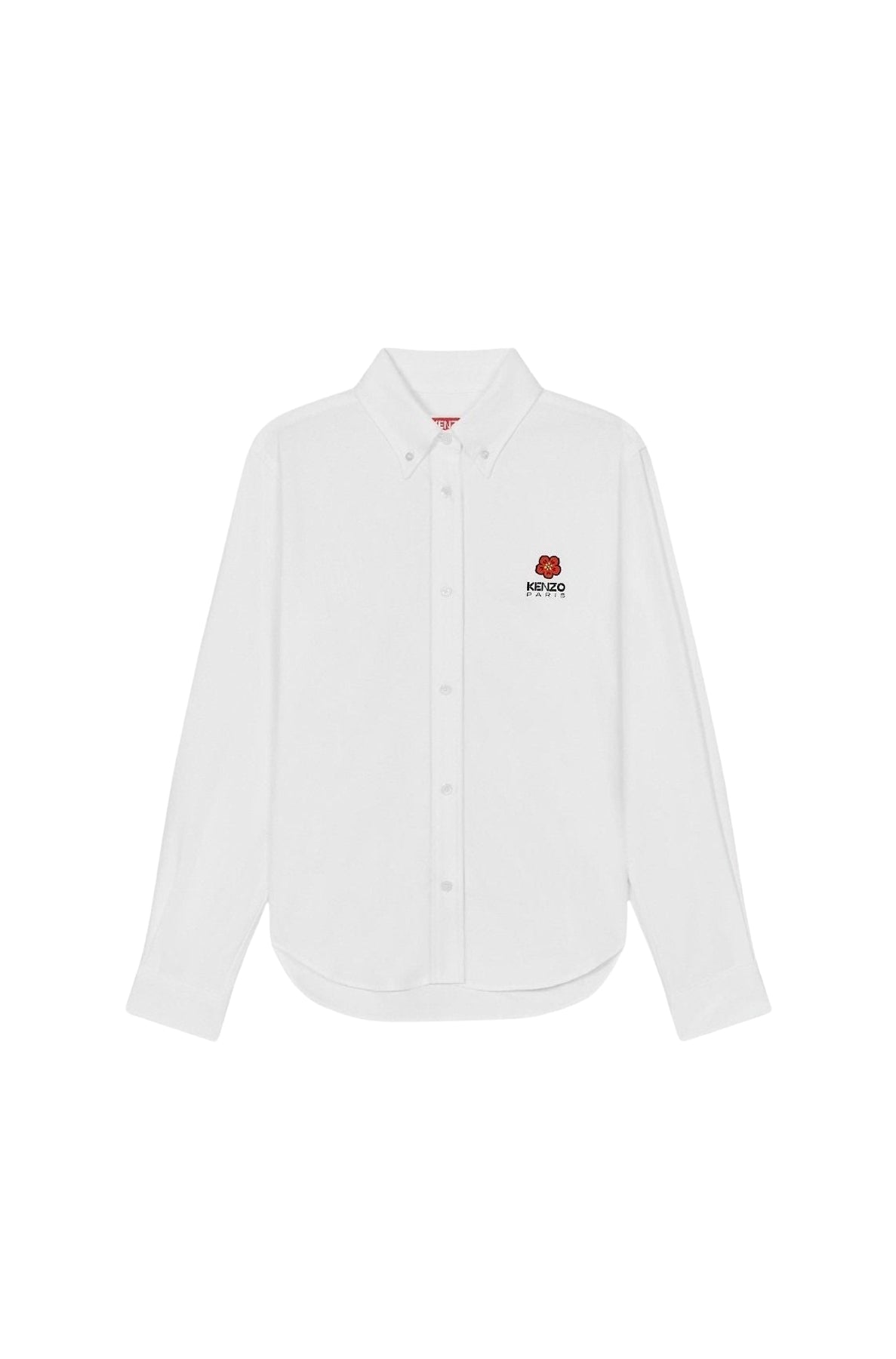 Boke Flower embroidered slim-fit shirt - White
