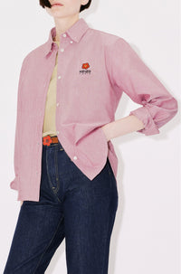 Chemise slim brodée "Boke Flower" - Cherry
