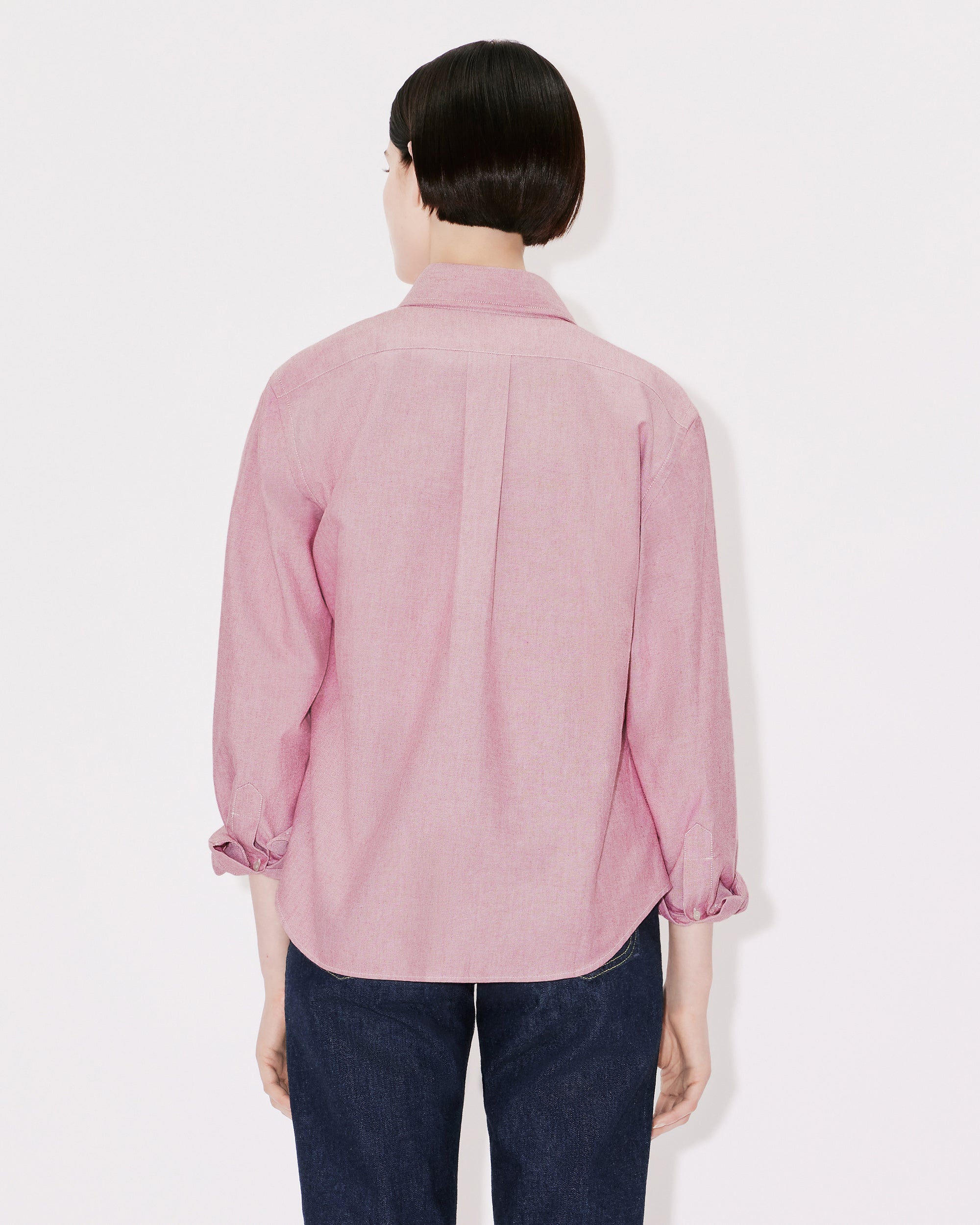 Chemise slim brodée "Boke Flower" - Cherry