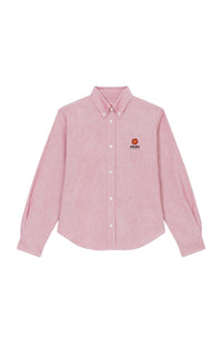 Chemise slim brodée "Boke Flower" - Cherry