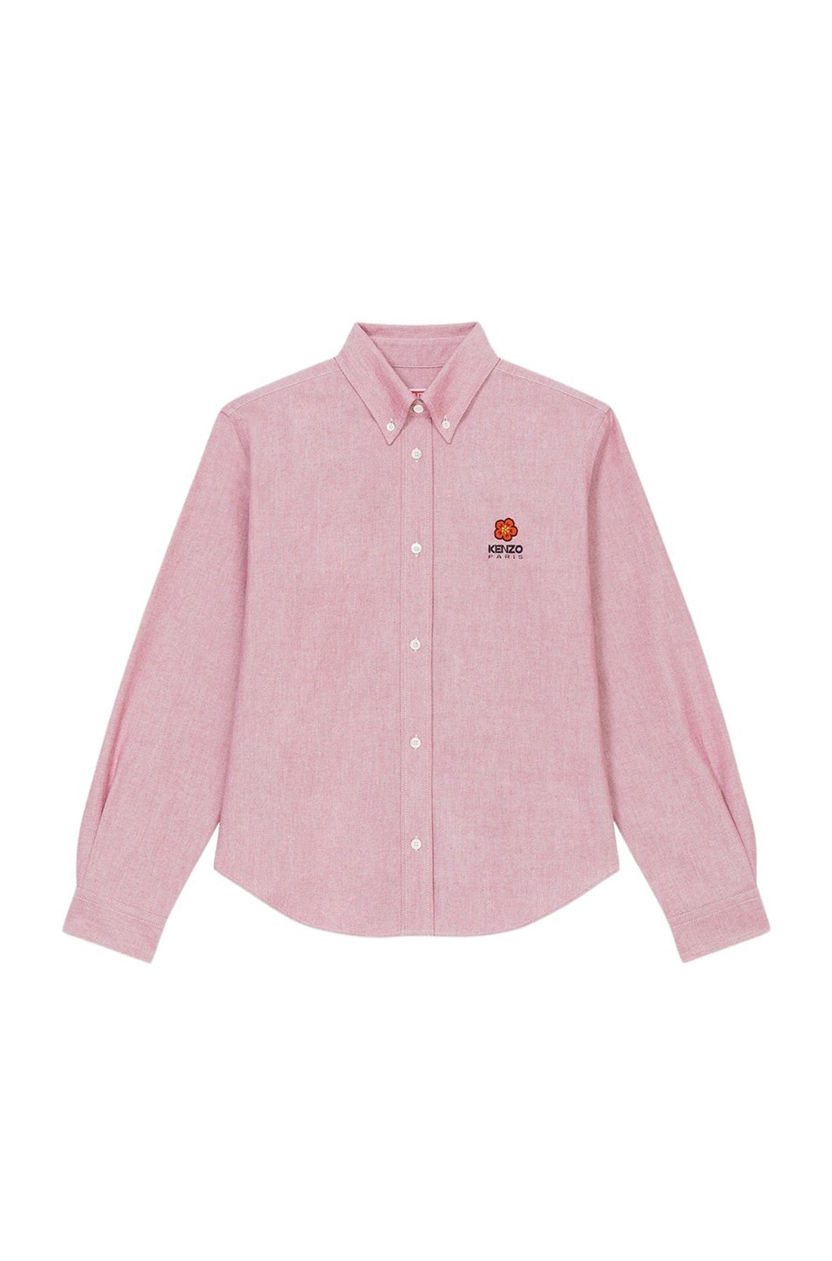 Chemise slim brodée "Boke Flower" - Cherry
