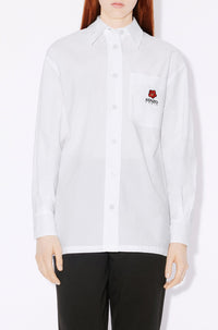 Boke Flower embroidered oversized shirt - White