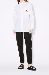 Boke Flower embroidered oversized shirt - White