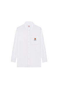 Boke Flower embroidered oversized shirt - White