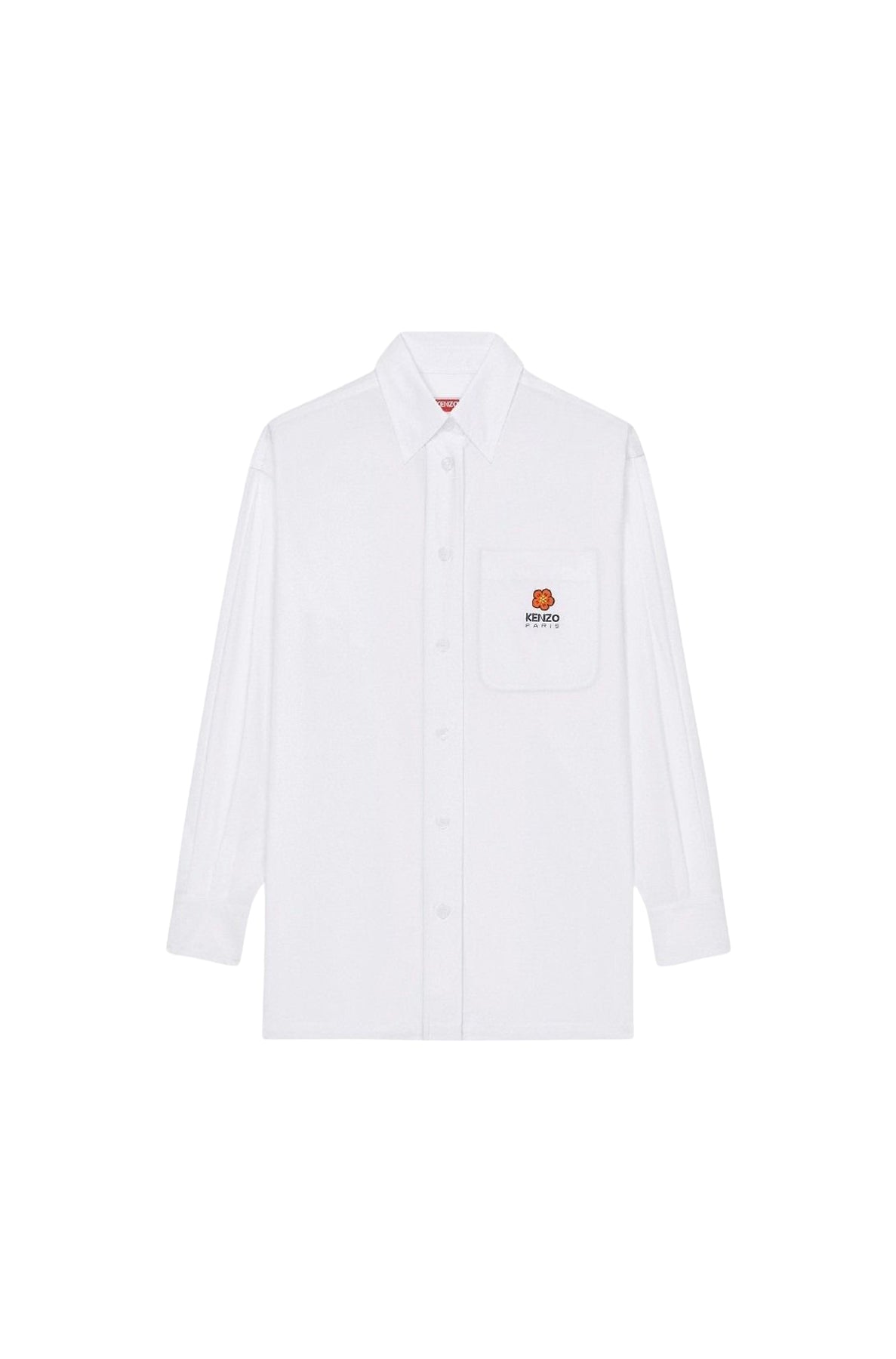 Boke Flower embroidered oversized shirt - White