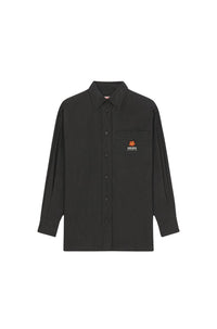 Boke Flower embroidered oversized shirt - Black