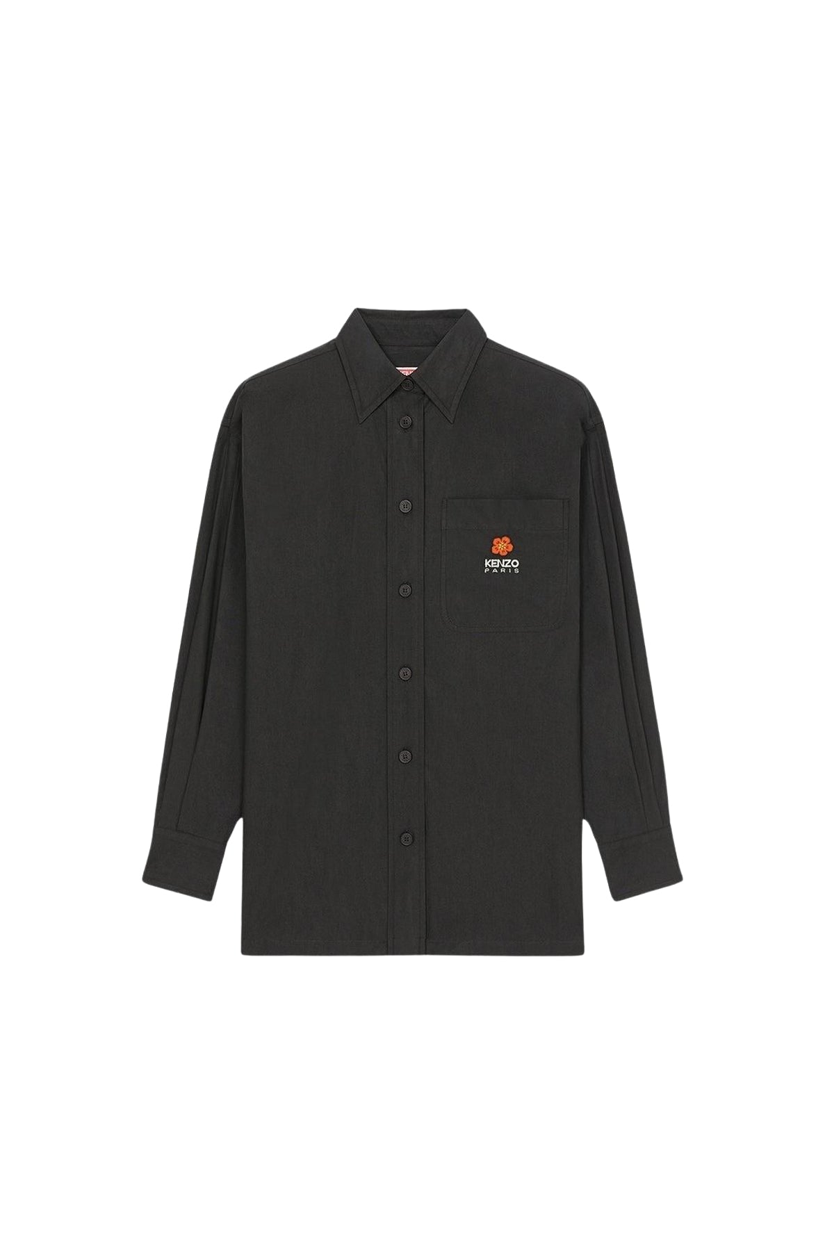 Boke Flower embroidered oversized shirt - Black