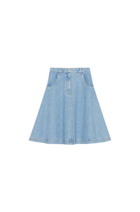 Jupe denim flare - Bleached Blue