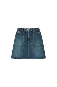 Dark Stone Short Denim Skirt