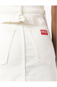 Short denim skirt - Bleached White