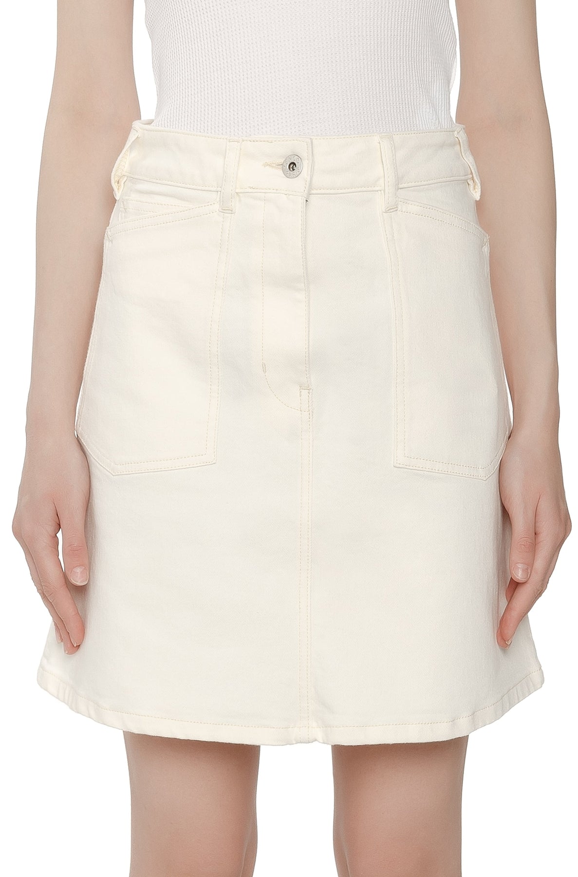 Short denim skirt - Bleached White