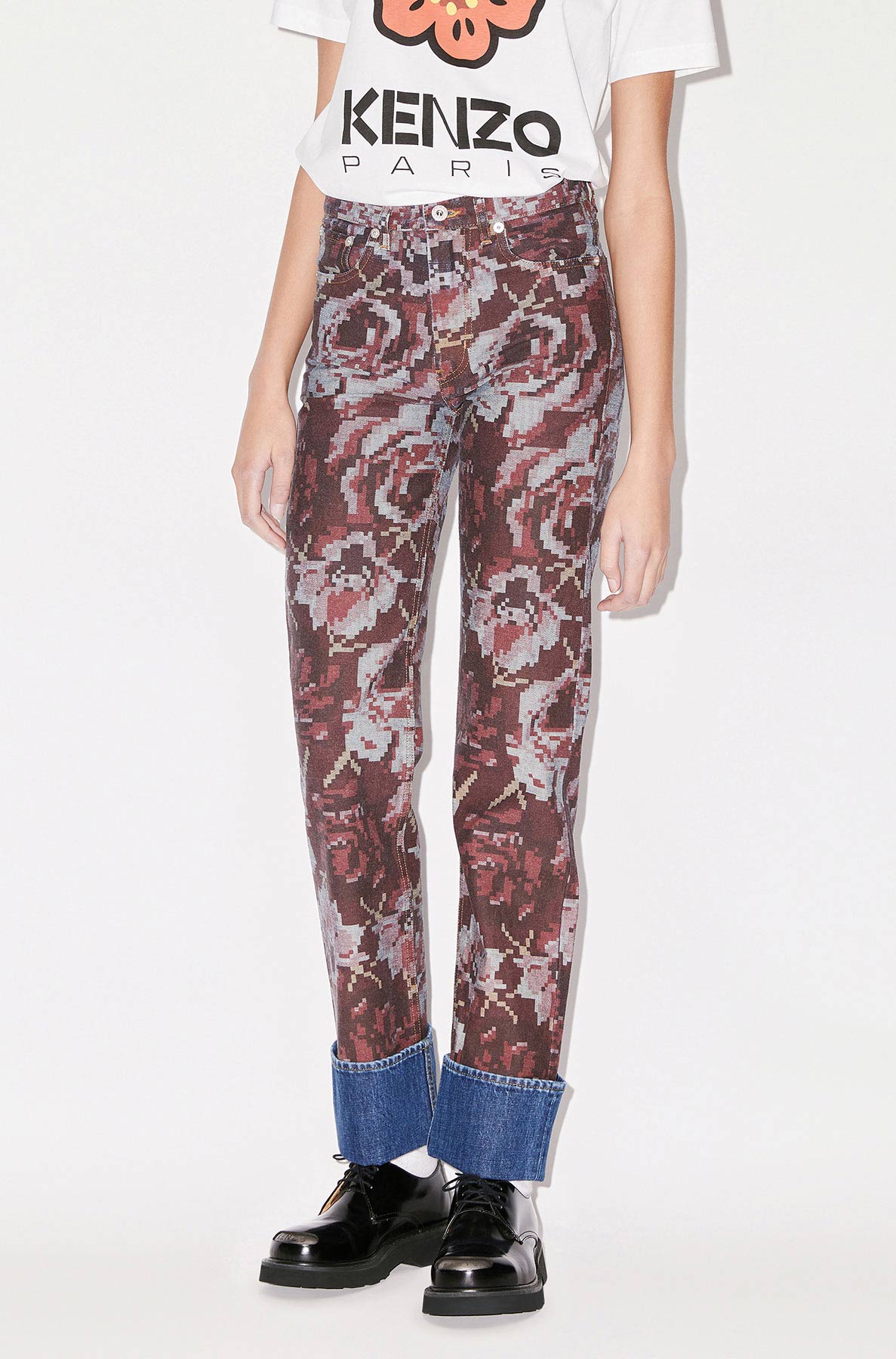 Jean droit Asago "Kenzo Pixel" - Medium Red