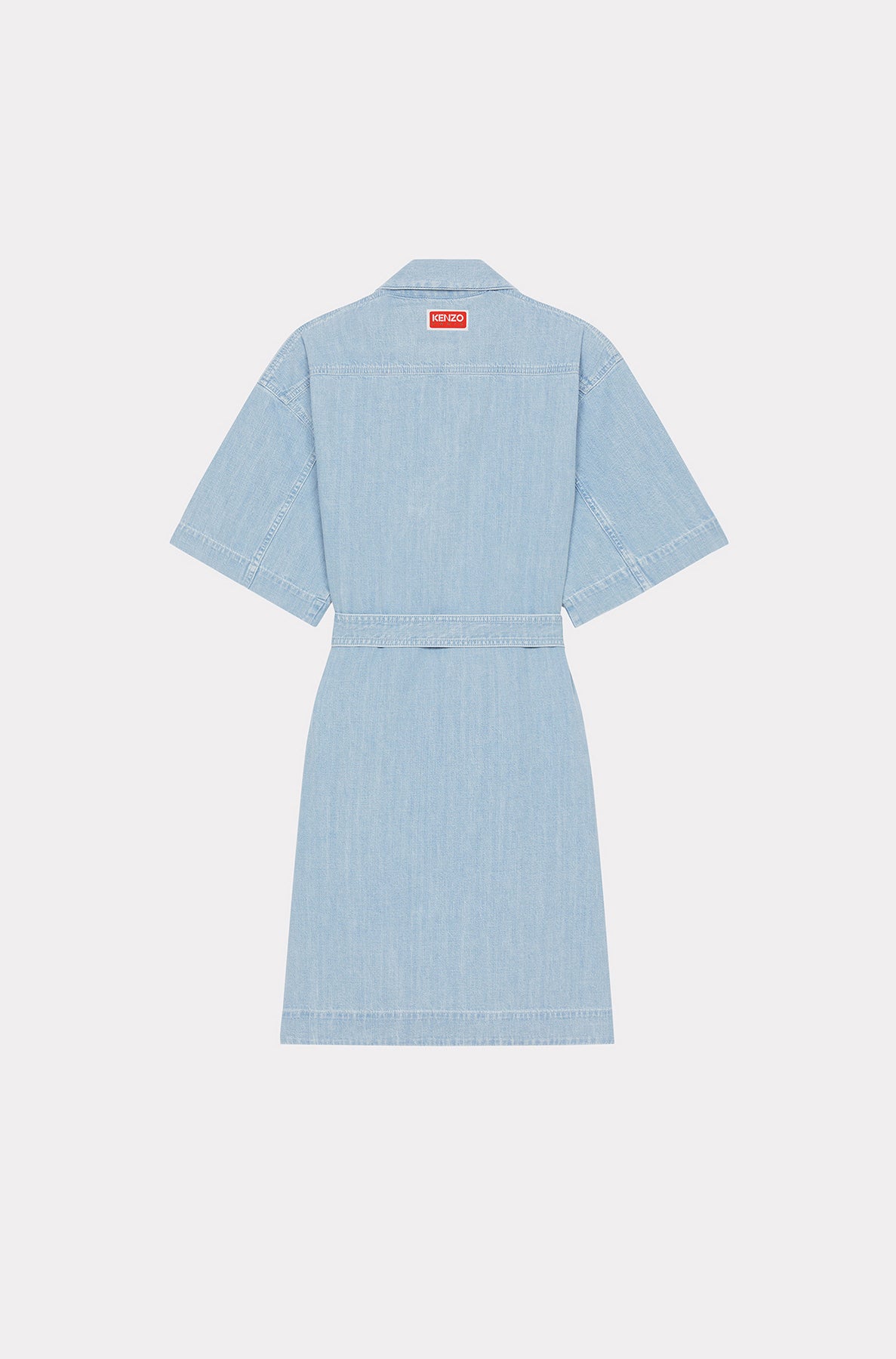 Robe portefeuille en denim - Bleached Blue Denim