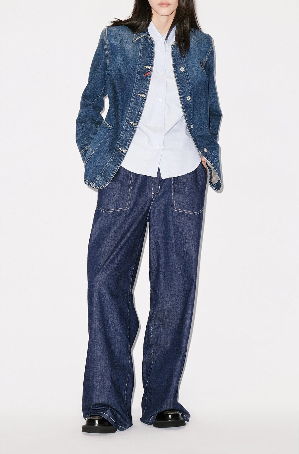 Veste de travail en denim - Dark Stone Blue