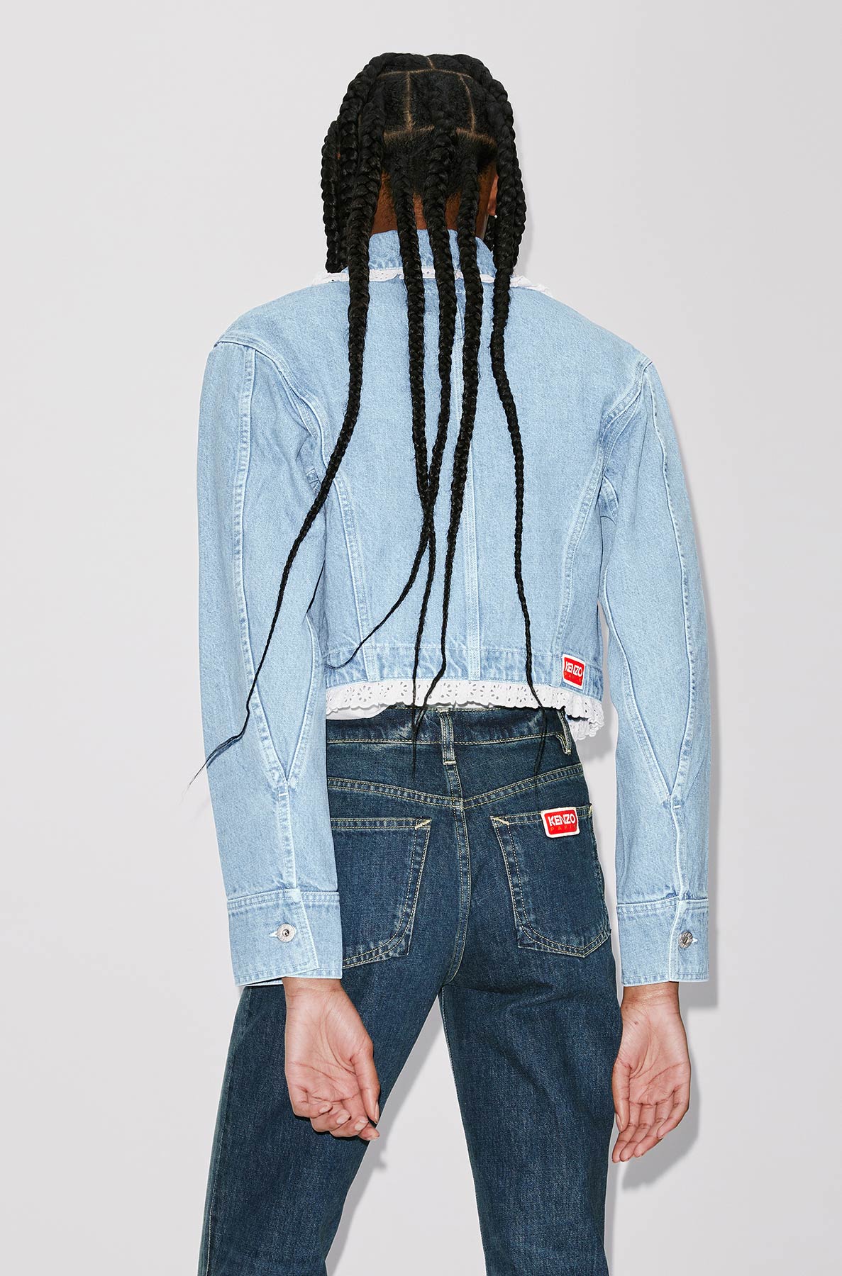 Veste denim cropped - Bleached Blue