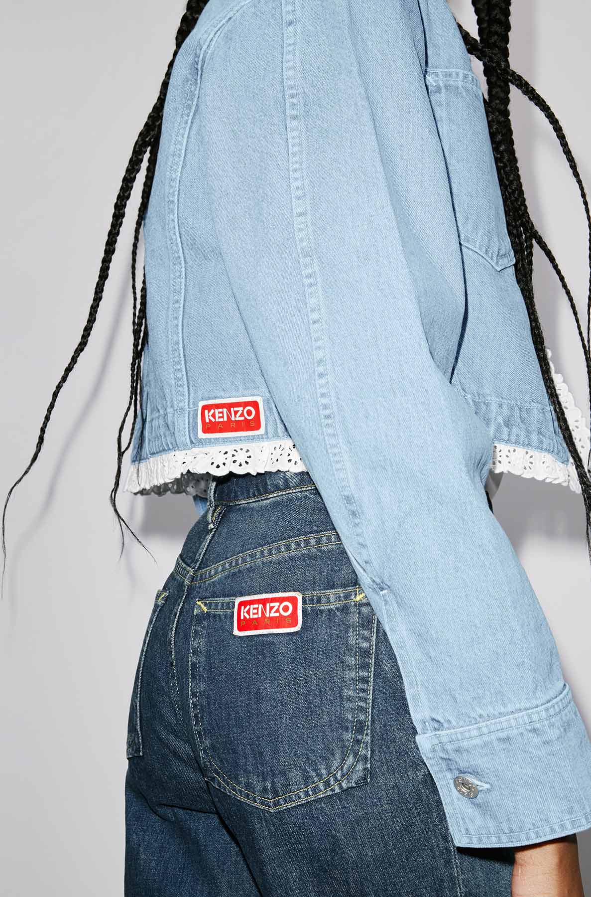 Veste denim cropped - Bleached Blue