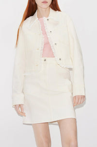 Bleached cropped denim jacket - Bleached White