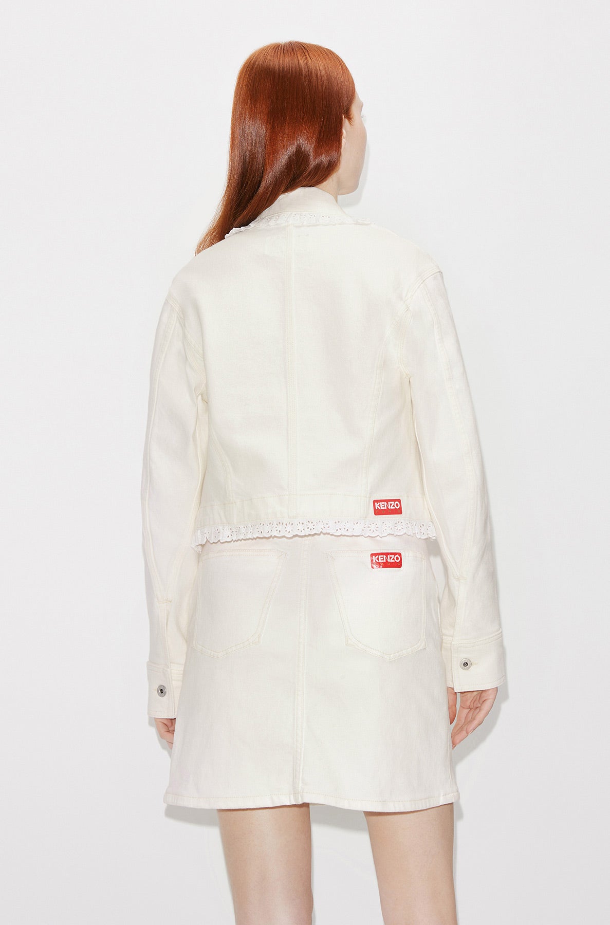 Bleached cropped denim jacket - Bleached White
