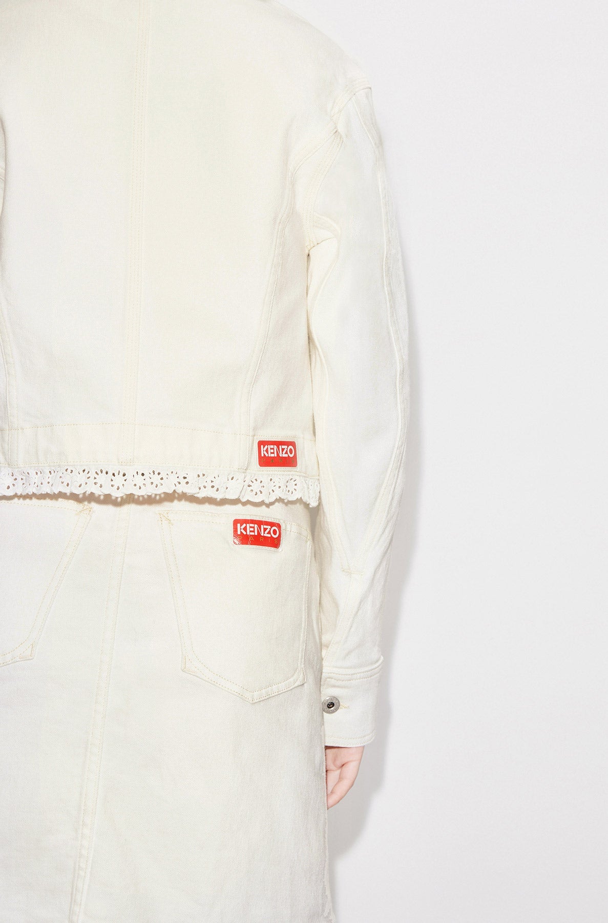 Bleached cropped denim jacket - Bleached White