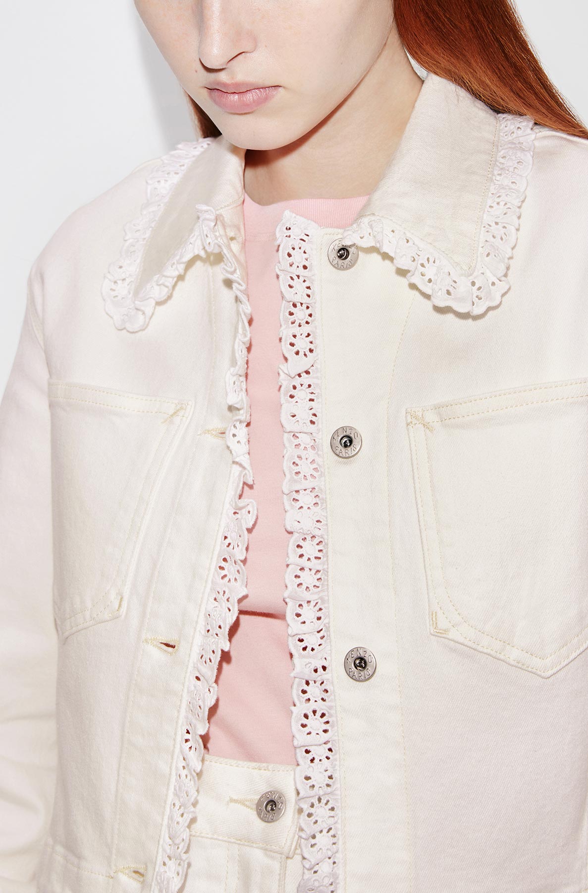 Bleached cropped denim jacket - Bleached White