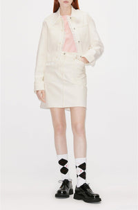 Bleached cropped denim jacket - Bleached White