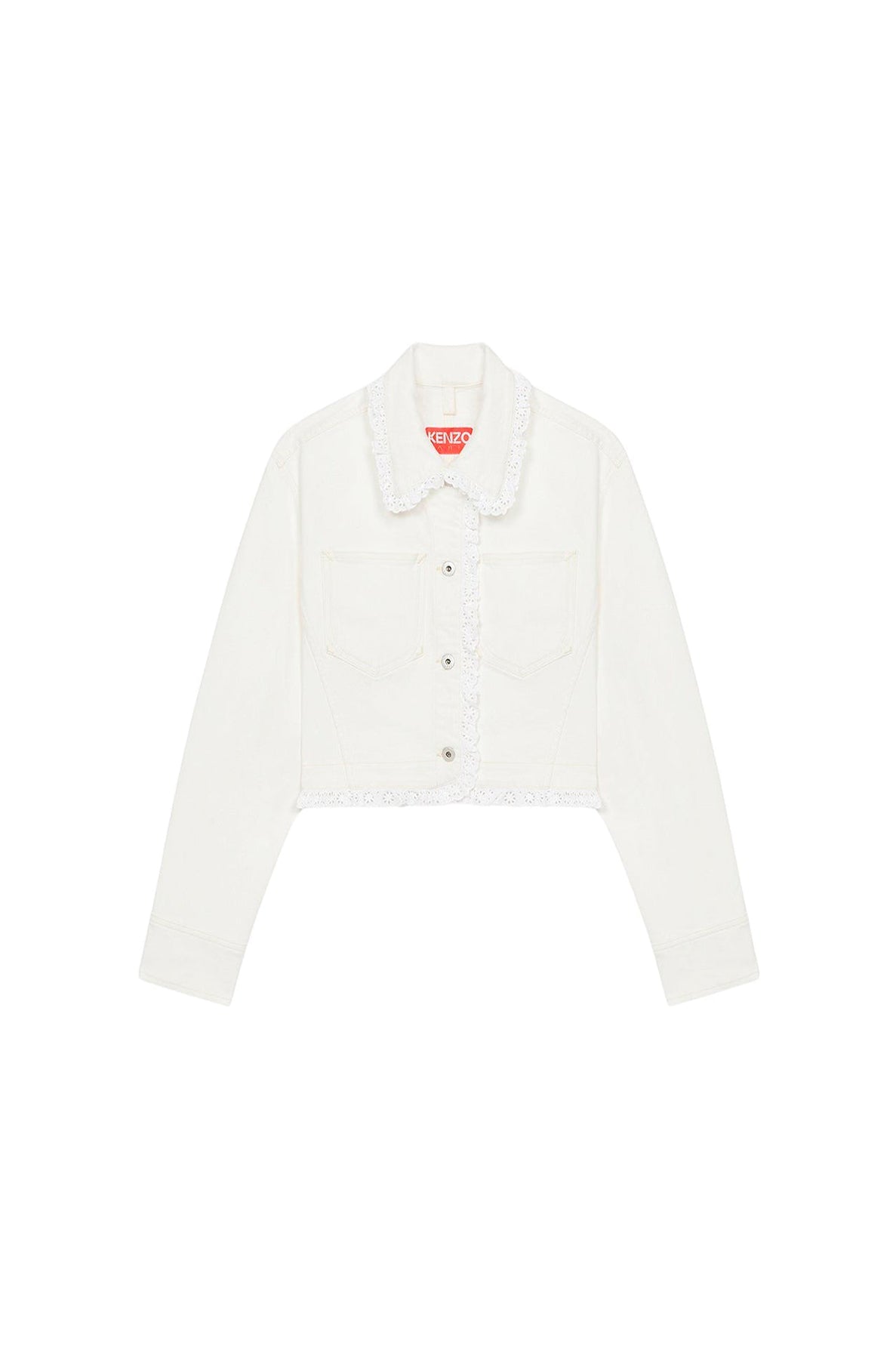 Bleached cropped denim jacket - Bleached White
