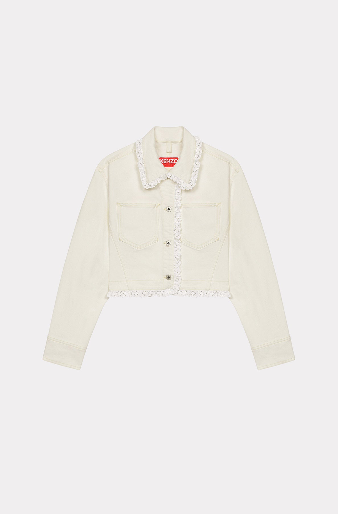 Bleached cropped denim jacket - Bleached White