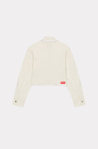 Bleached cropped denim jacket - Bleached White