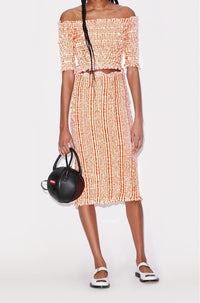 Smocked Midi Skirt