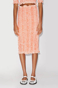 Jupe midi à smocks - Medium Orange