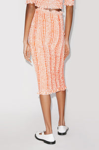 Jupe midi à smocks - Medium Orange