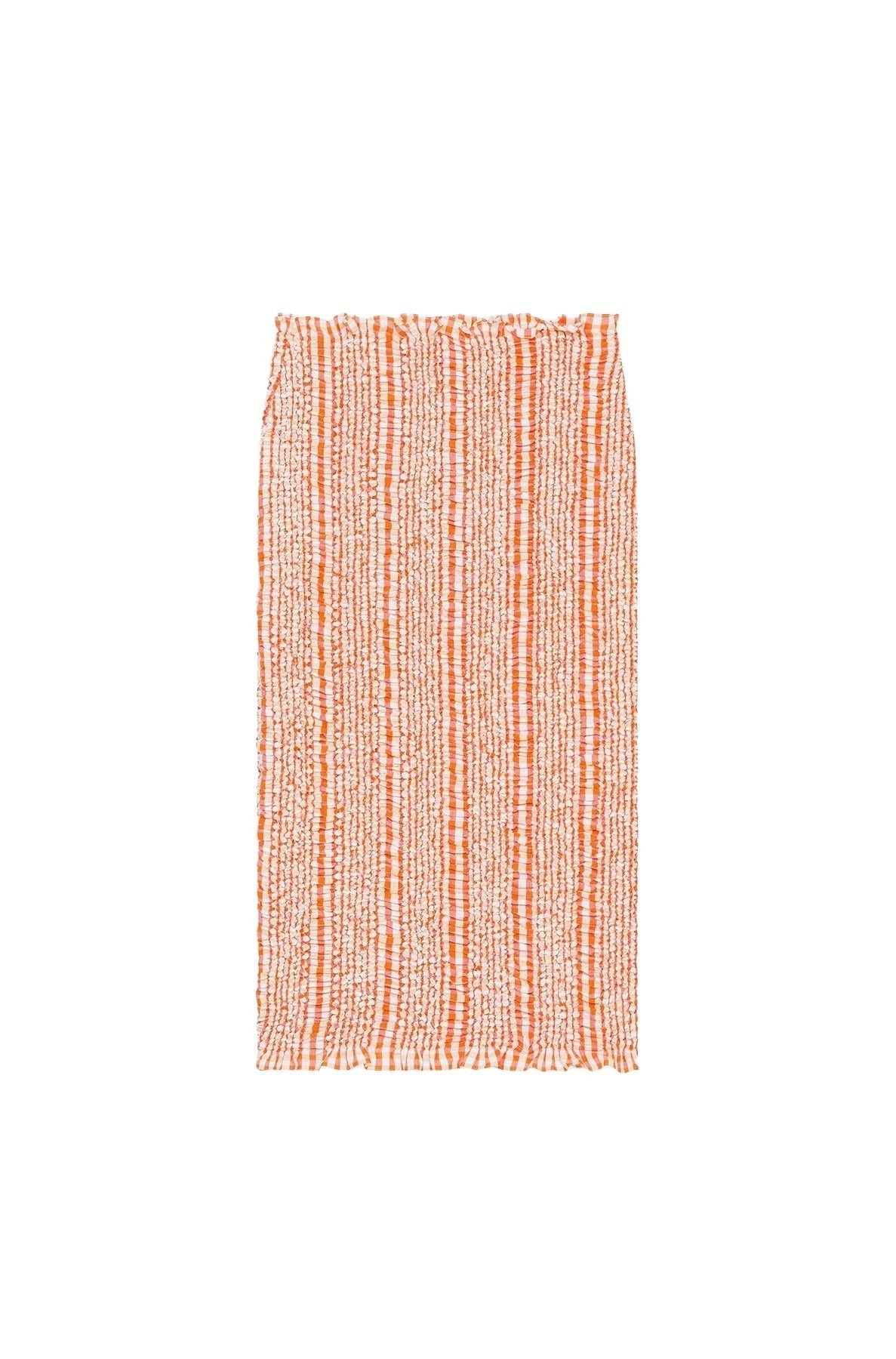 Smocked Midi Skirt