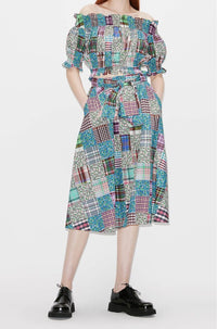 Jupe midi patchwork - Multicolor