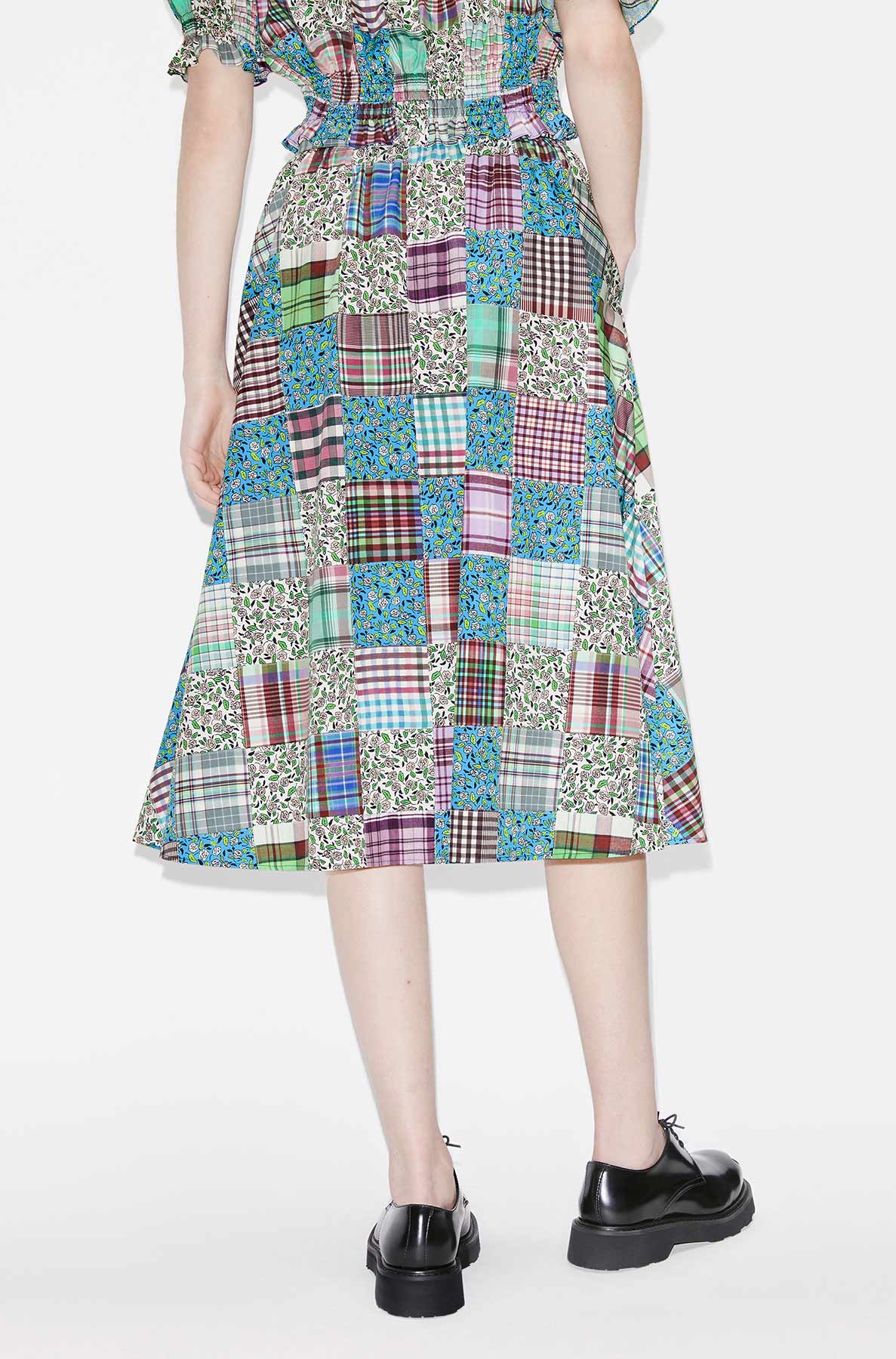 Jupe midi patchwork - Multicolor