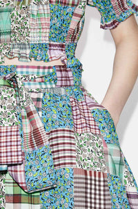 Jupe midi patchwork - Multicolor