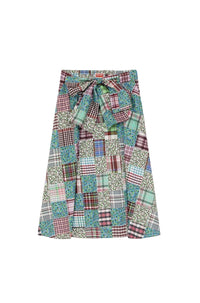 Jupe midi patchwork - Multicolor