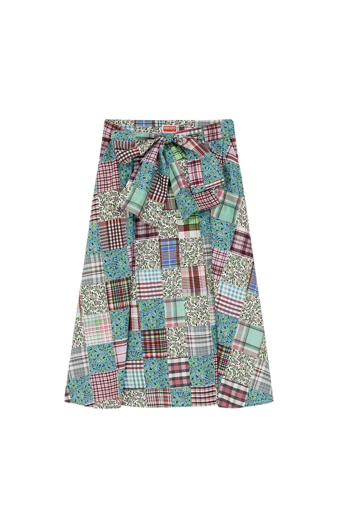 Jupe midi patchwork - Multicolor