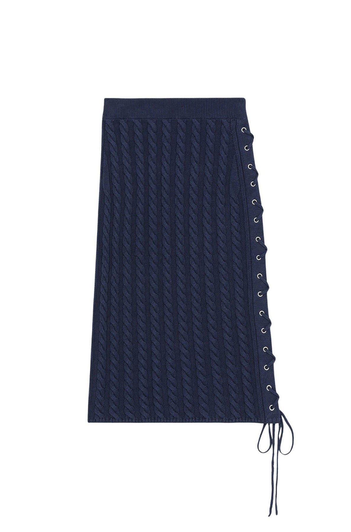 Jupe midi à lacets - Midnight Blue