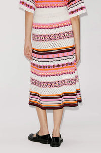Jupe midi Fairisle - Rose