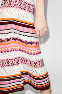 Jupe midi Fairisle - Rose