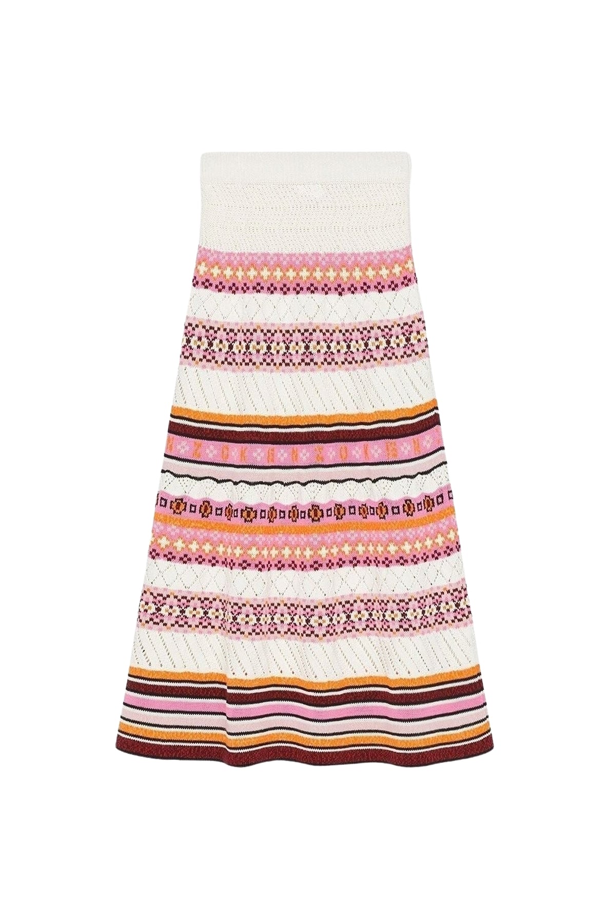 Fairisle midi skirt - Pink
