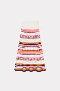 Jupe midi Fairisle - Rose