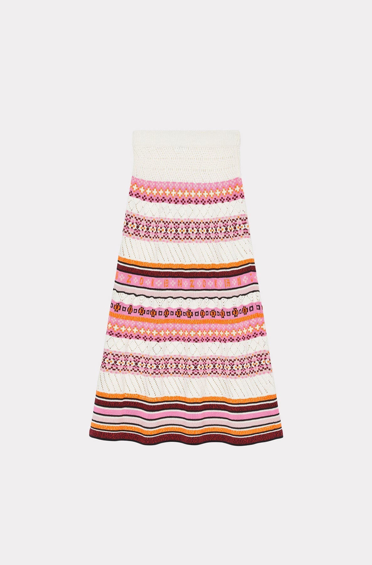 Jupe midi Fairisle - Rose