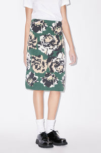 Pixel Flowers Midi Skirt