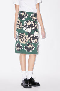 Pixel Flowers Midi Skirt