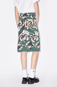 Pixel Flowers Midi Skirt